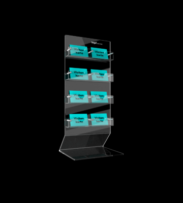 Visitenkartenständer S-8 | freistehender Visitenkartenständer mit 8 Fächern gefüllt